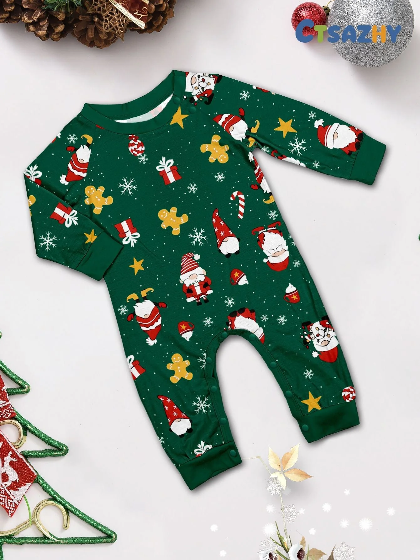 Green Holiday Matching Family Christmas Pajamas | Adults, Kids & Dog Pajamas - Image 8