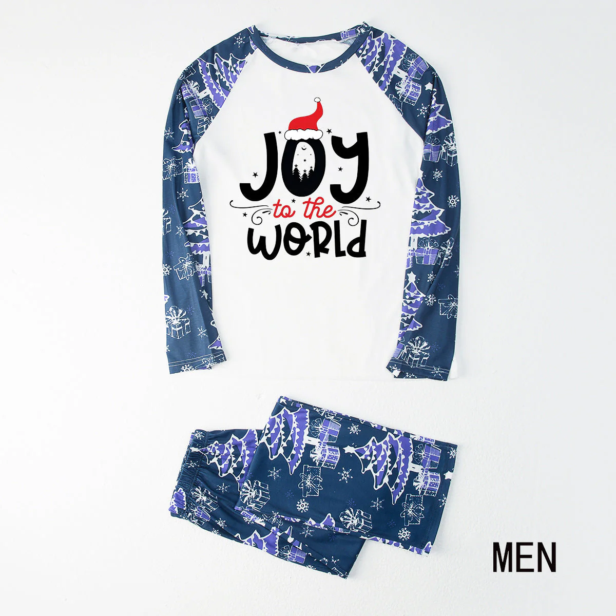 Joy World Pattern Matching Family Christmas Pajamas - Image 4