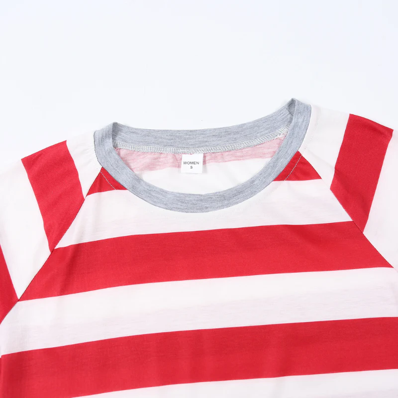 Holiday Red and White Striped Matching Family Christmas Pajamas-Dog Pajamas Included - Image 7