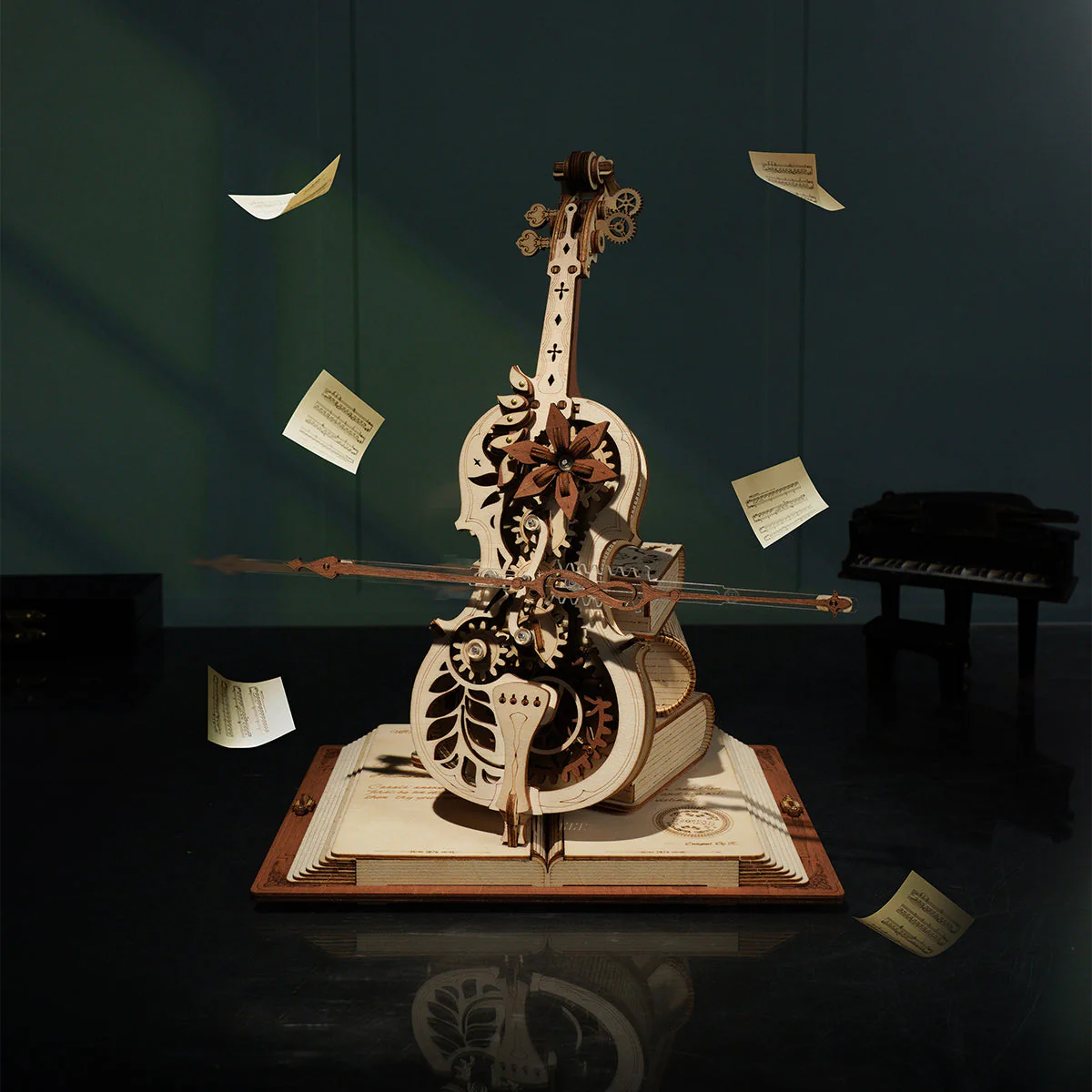 Magic Cello Mechanical Music Box 3D Wooden Puzzle - Image 4