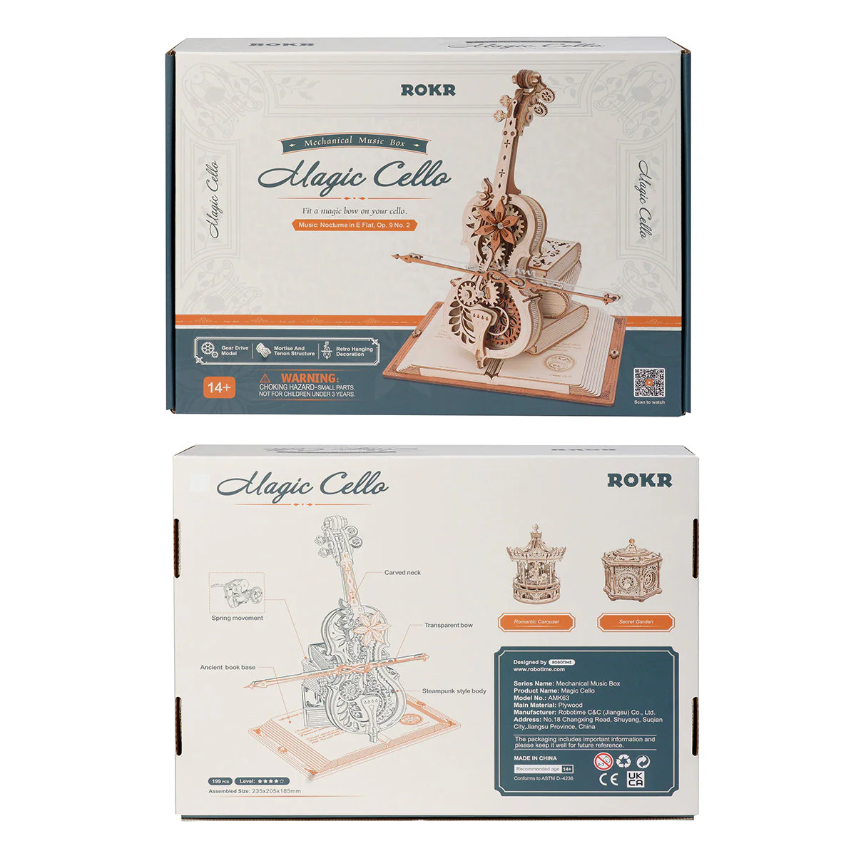 Magic Cello Mechanical Music Box 3D Wooden Puzzle - Image 6