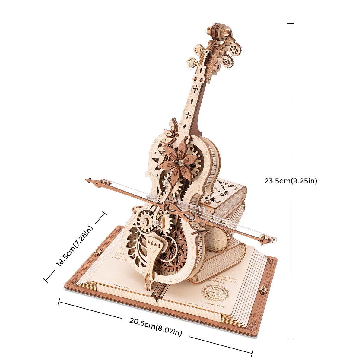 Magic Cello Mechanical Music Box 3D Wooden Puzzle - Image 7