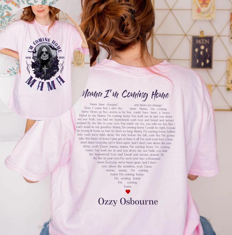 Mama, Im coming home Ozzy Osbourne T-Shirt Casual Streetwear Rock Styles For Fans - Image 3