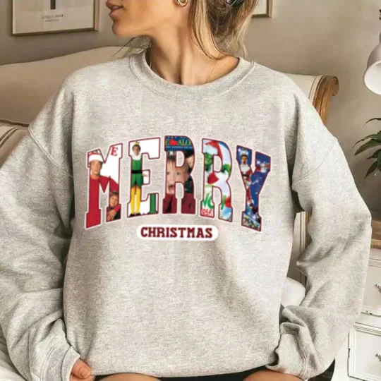 Merry Christmas - Christmas Movie Character Sweatshirt - Image 3