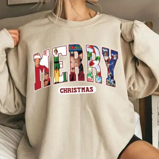 Merry Christmas - Christmas Movie Character Sweatshirt - Image 4
