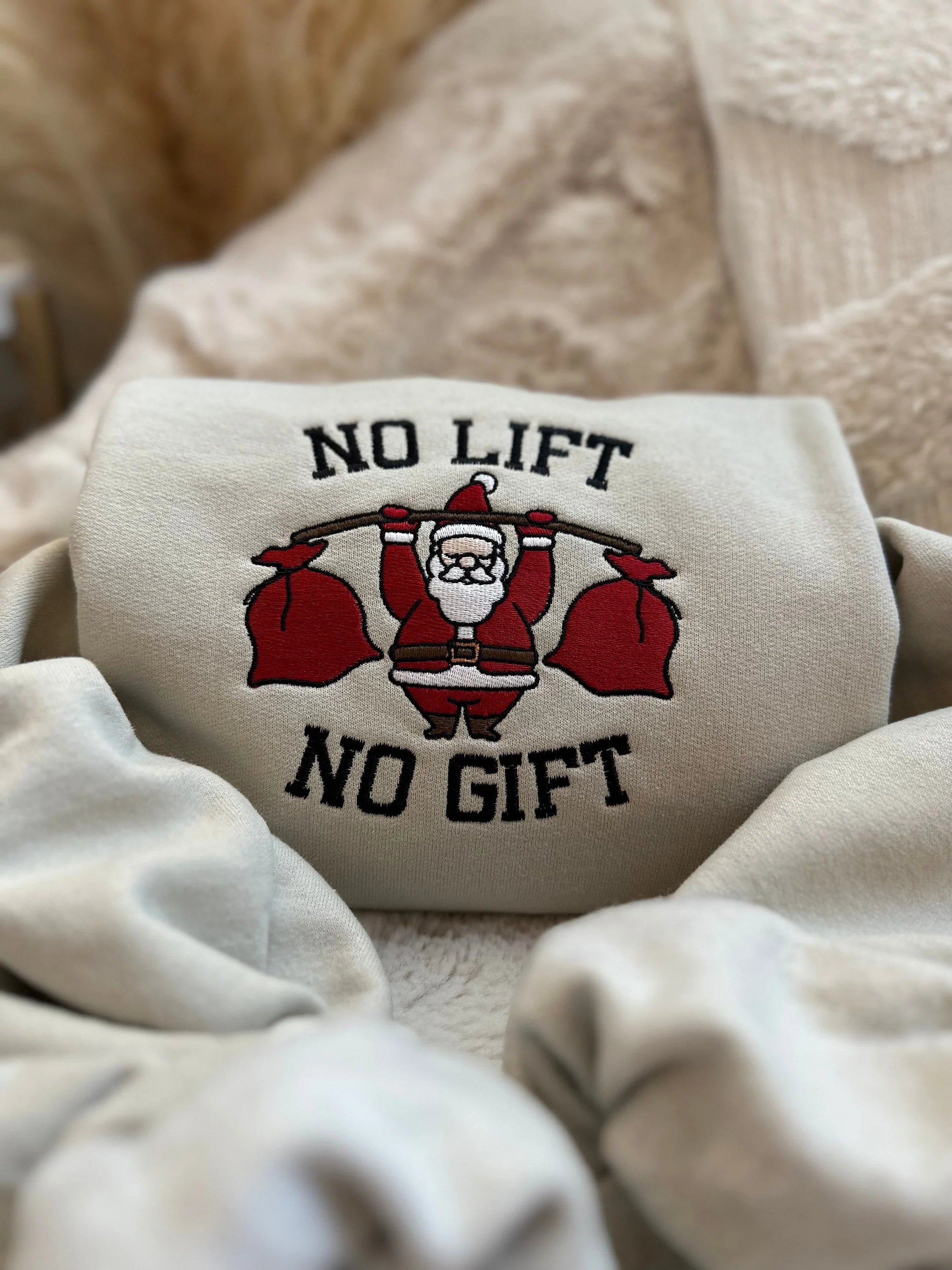 No Lift No Gift - Embroidered Christmas T-shirt,Sweatshirt,Hoodie - Image 9