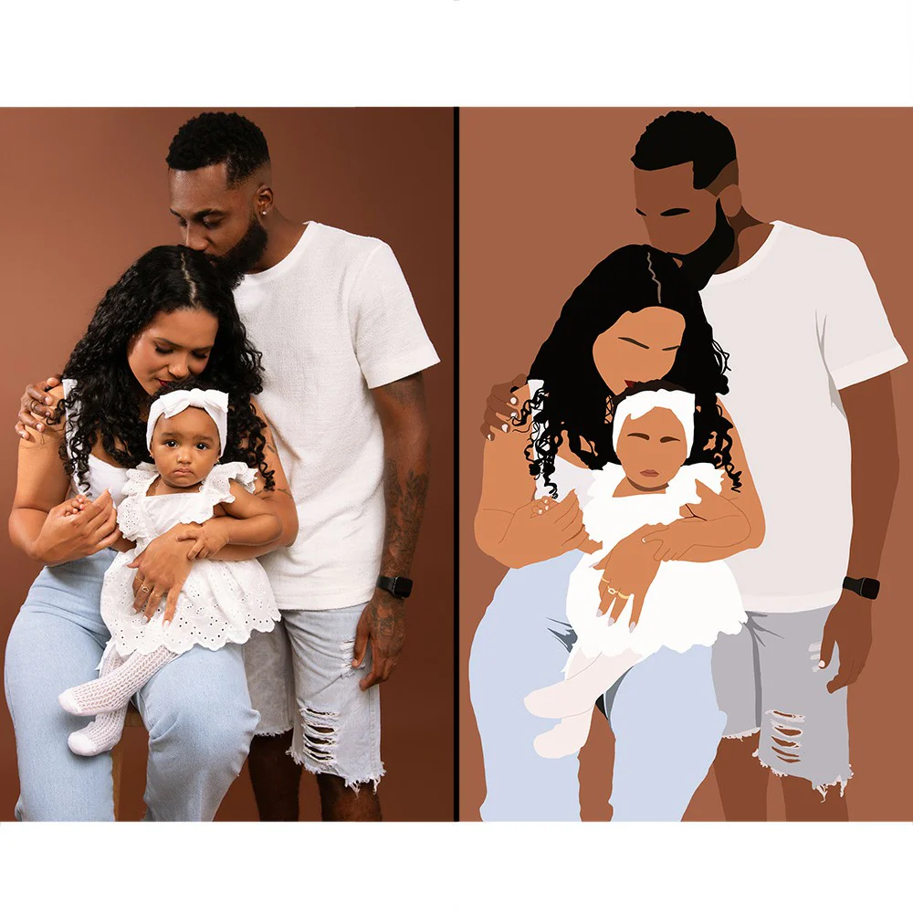 Personalised Memory Portrait - For Couples, Family - Image 5