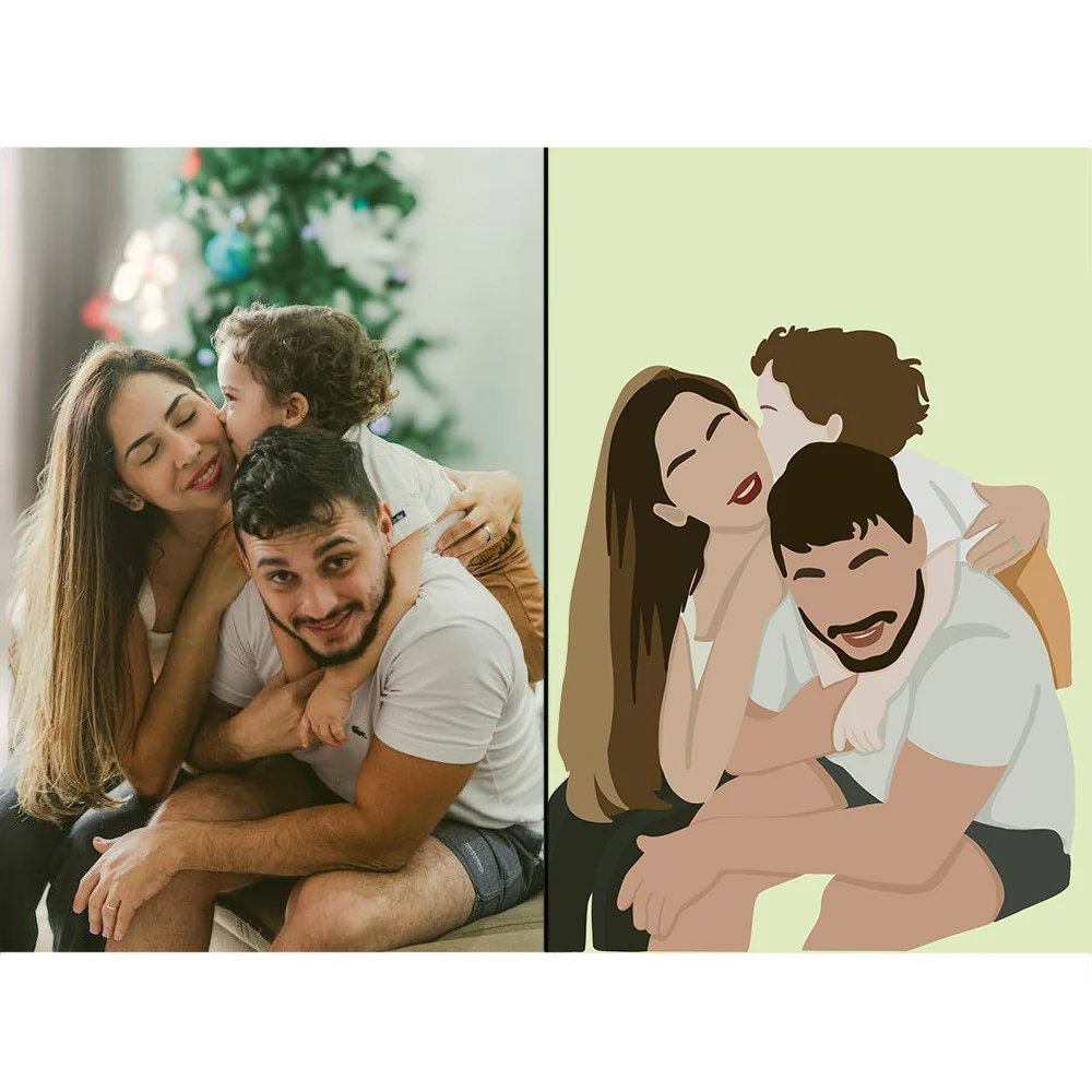 Personalised Memory Portrait - For Couples, Family - Image 8