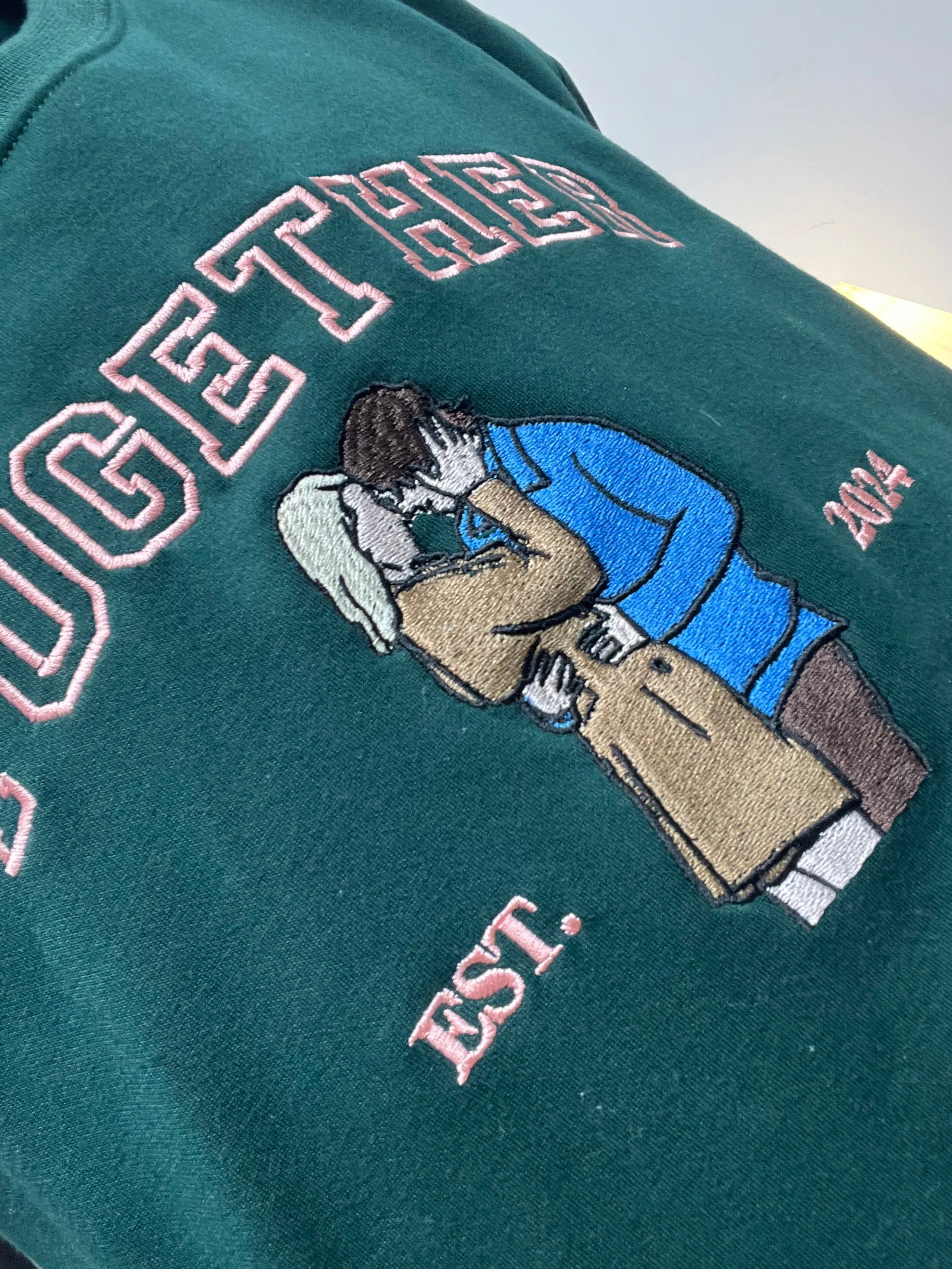 Personalized Embroidered Portrait from Photo Hoodie - Image 6