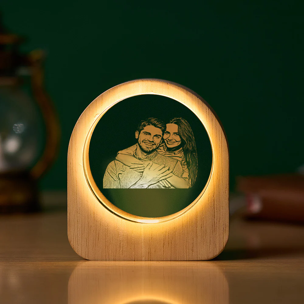 Personalized Family 3D Engraved Crystal Photo LED Light - Image 6