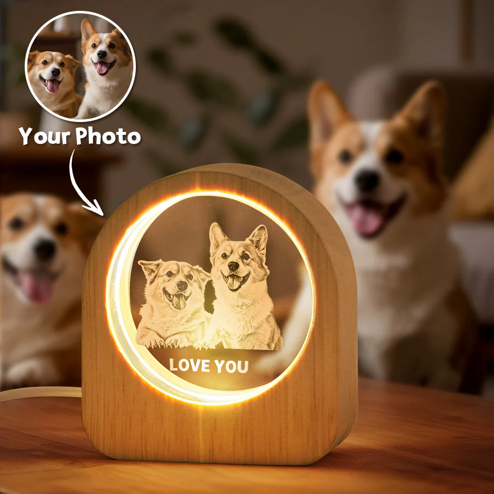 Personalized Family 3D Engraved Crystal Photo LED Light - Image 8