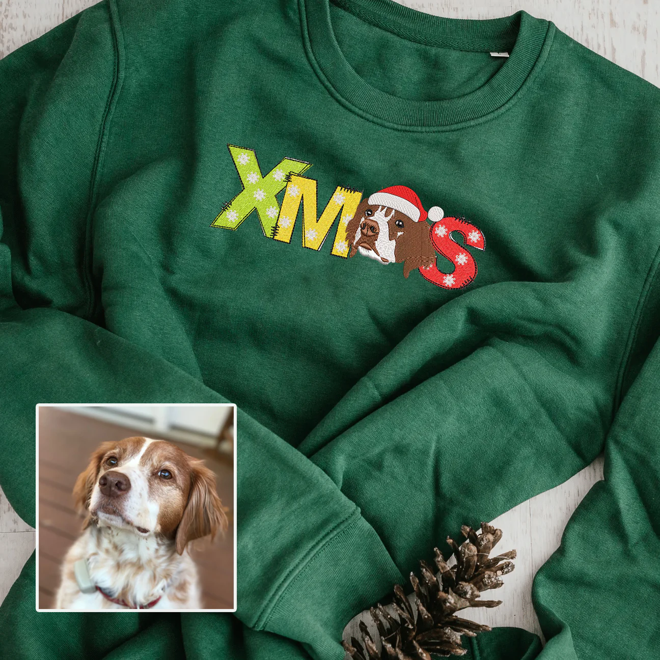 Personalized Pet Dog Cat XMAS Embroidered T-Shirt Hoodie Sweatshirt - Image 4