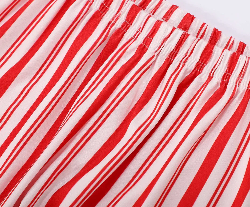 Pink Can Stripe Matching Family Christmas Pajamas-Dog Pajamas Included - Image 7