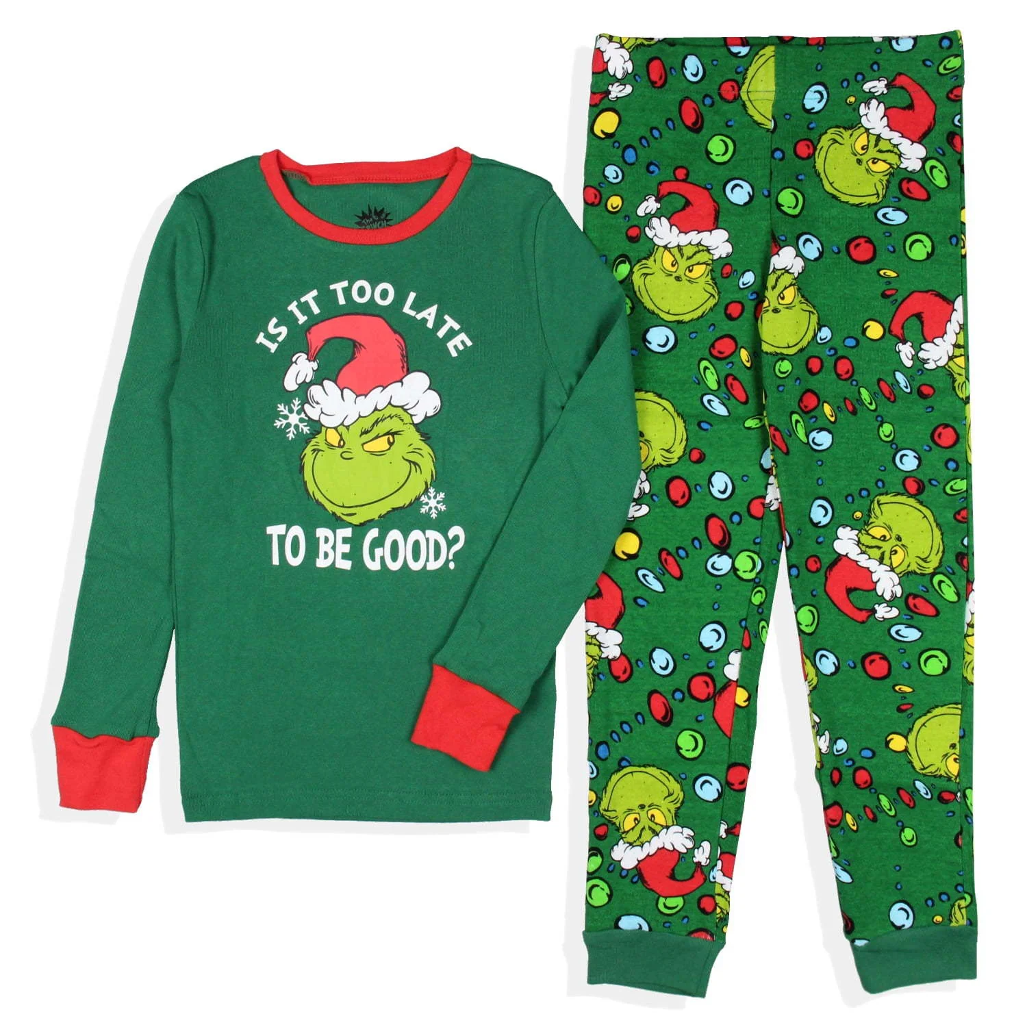 Red and Green Christmas Character Matching Family Christmas Pajamas - Image 4