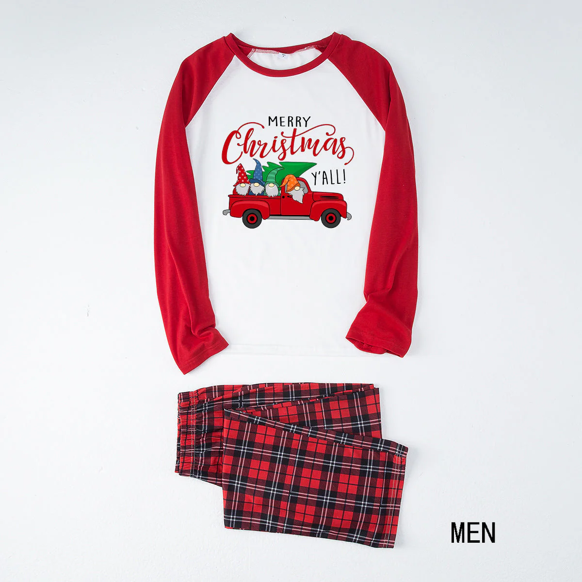 Red Christmas Truck Pattern Matching Family Christmas Pajamas-Dog Pajamas Included - Image 3