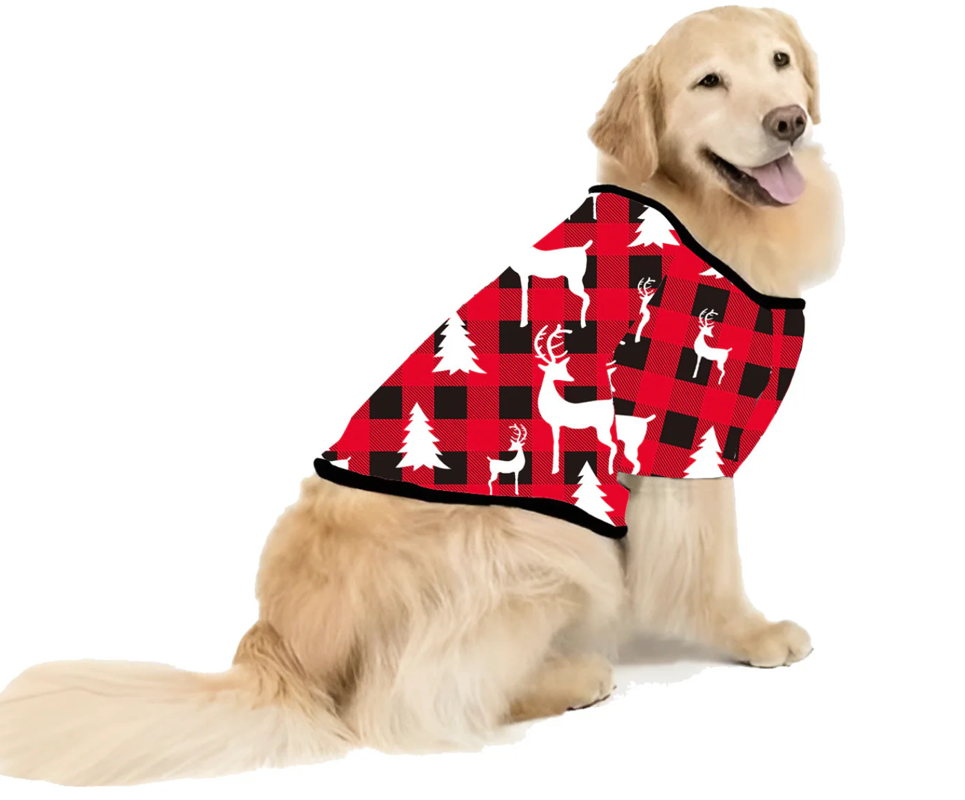 Red Plaid Christmas Tree Pattern Family Matching Pajamas Sets (with Pet's dog clothes) - Image 7