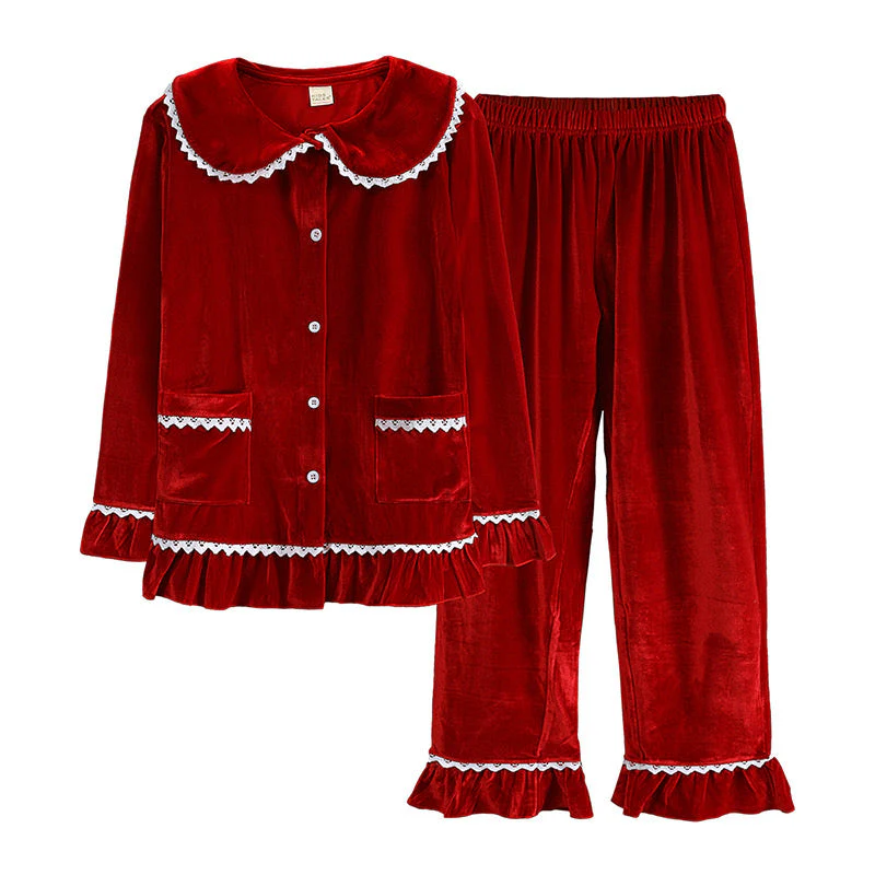 Red Velvet Matching Family Christmas Pajamas - Image 12