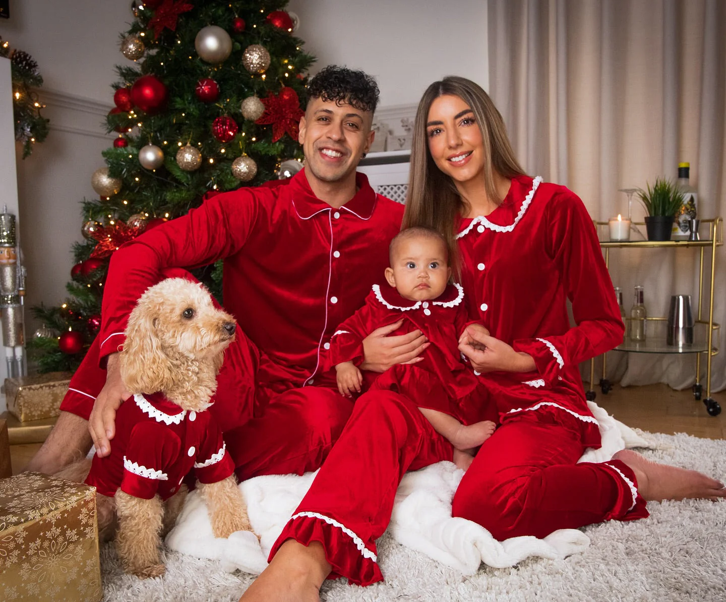 Red Velvet Matching Family Christmas Pajamas - Image 2