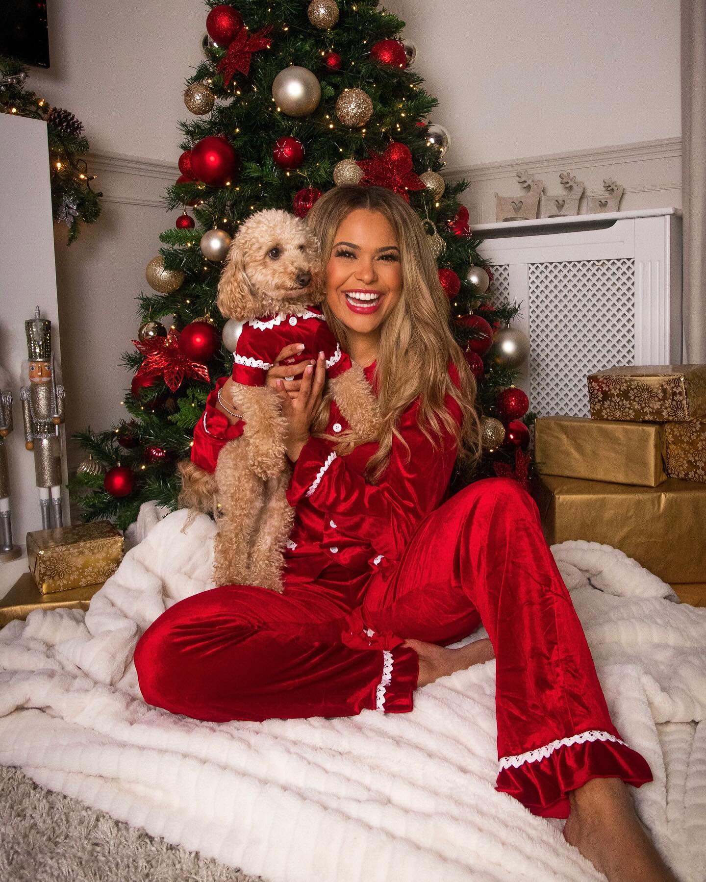 Red Velvet Matching Family Christmas Pajamas - Image 4