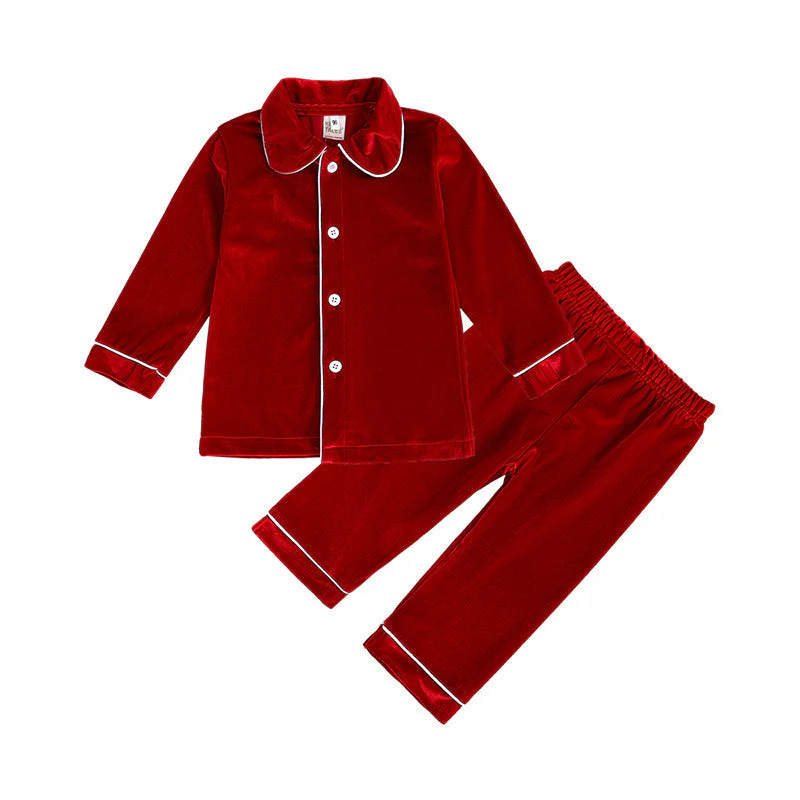 Red Velvet Matching Family Christmas Pajamas - Image 7