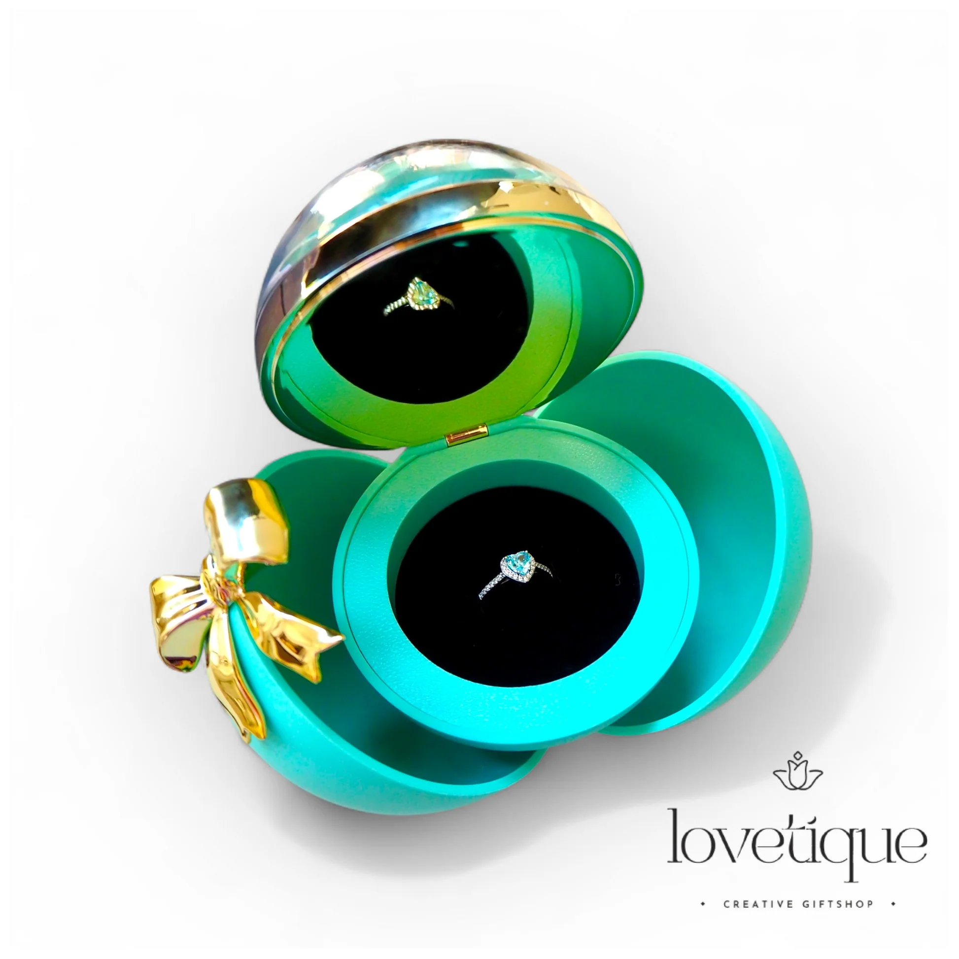 Round Eternal Rose Jewelry Gift Box With Heart Promise Ring - Image 11