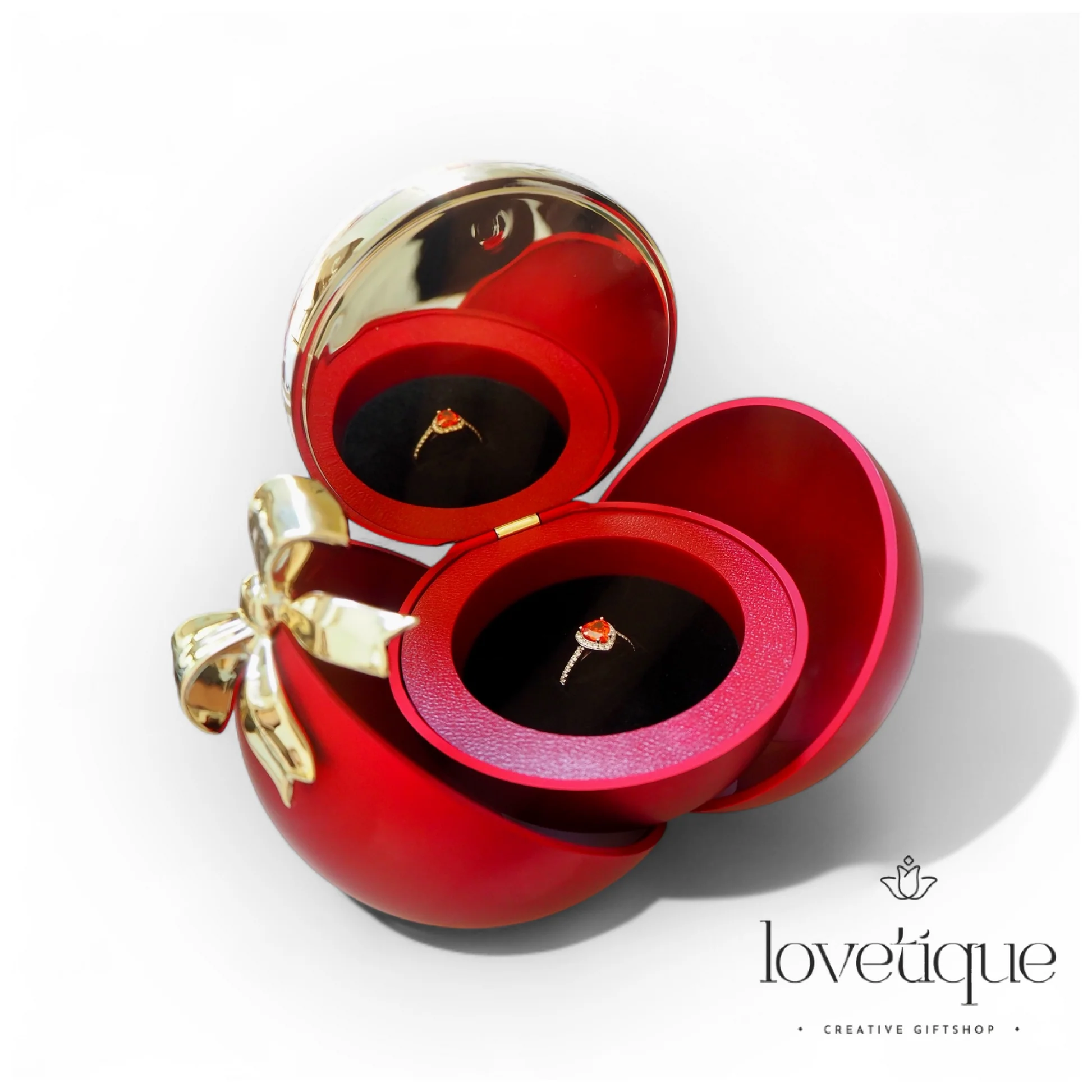 Round Eternal Rose Jewelry Gift Box With Heart Promise Ring - Image 12