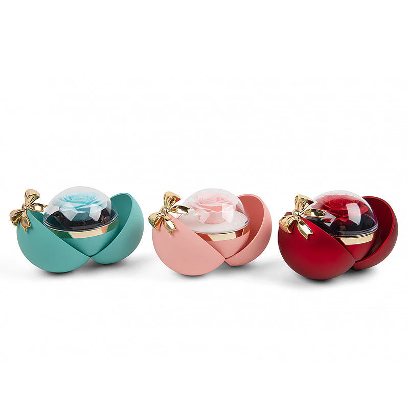 Round Eternal Rose Jewelry Gift Box With Heart Promise Ring - Image 8