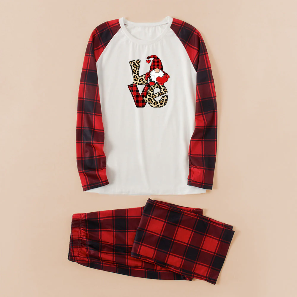 Santa Claus Letter Plaid Matching Family Christmas Pajamas - Image 3