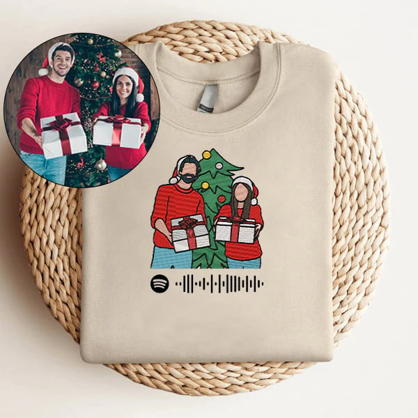 Custom Spotify Code Embroidered Sweatshirt,Hoodie - Image 3
