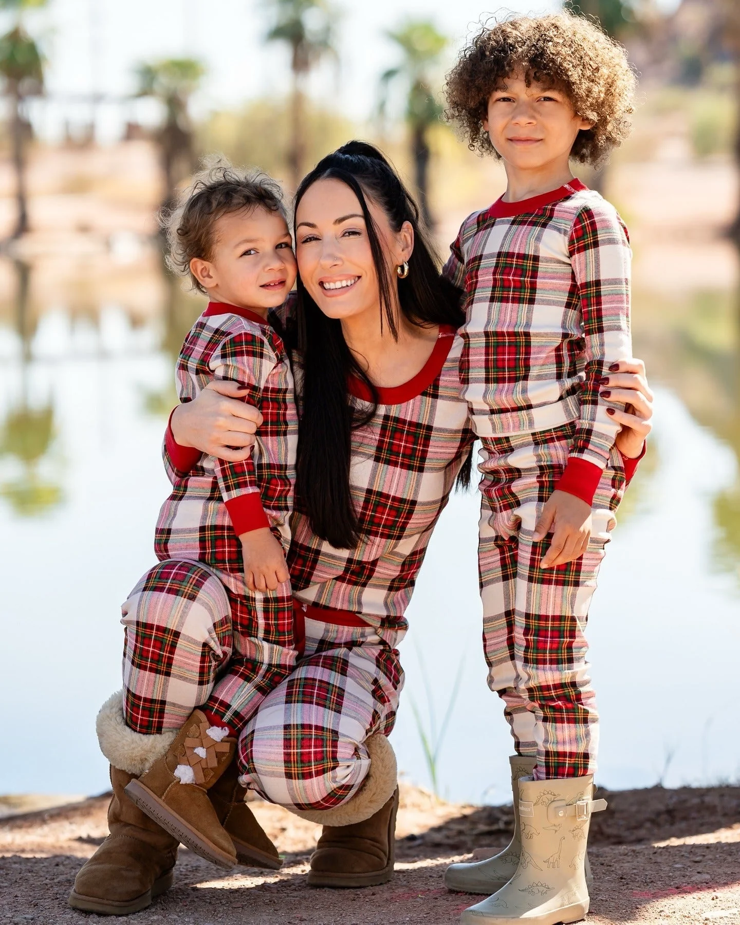 Tartan Plaid Matching Family Christmas Pajamas-Dog Pajamas Included - Image 5