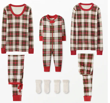 Tartan Plaid Matching Family Christmas Pajamas-Dog Pajamas Included - Image 4