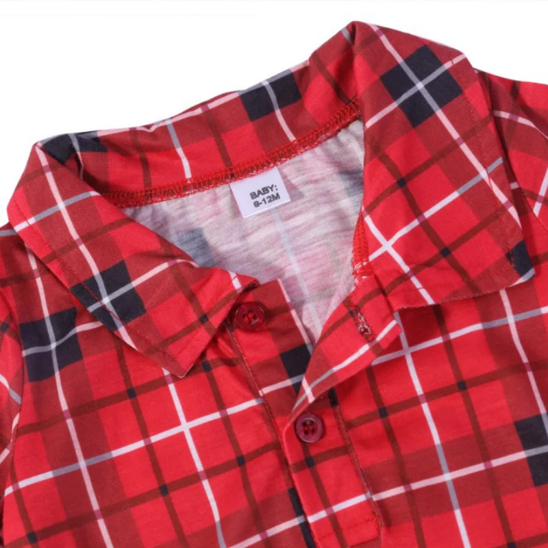 Tartan Plaid shirt Matching Family Christmas Pajamas-Dog Pajamas Included - Image 11