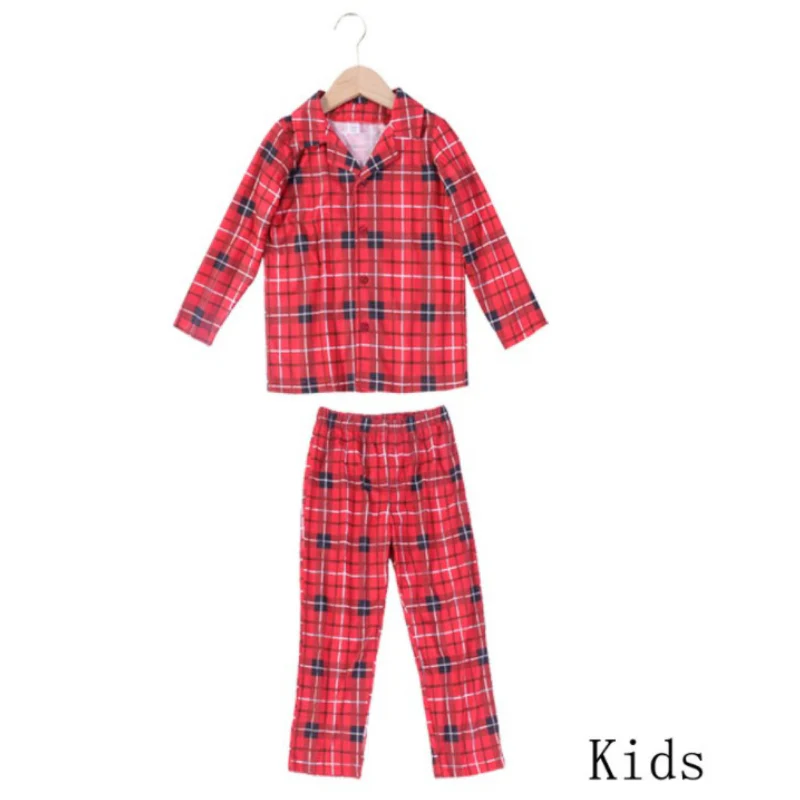 Tartan Plaid shirt Matching Family Christmas Pajamas-Dog Pajamas Included - Image 3