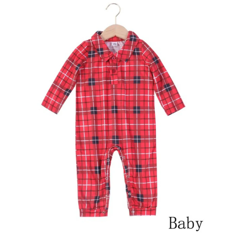 Tartan Plaid shirt Matching Family Christmas Pajamas-Dog Pajamas Included - Image 4