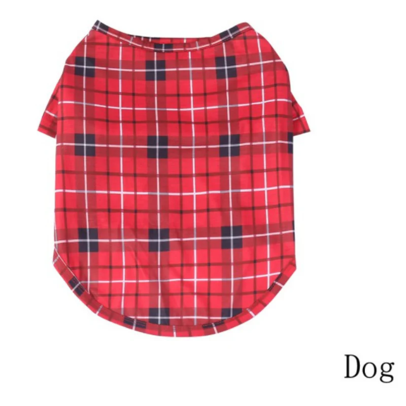 Tartan Plaid shirt Matching Family Christmas Pajamas-Dog Pajamas Included - Image 7