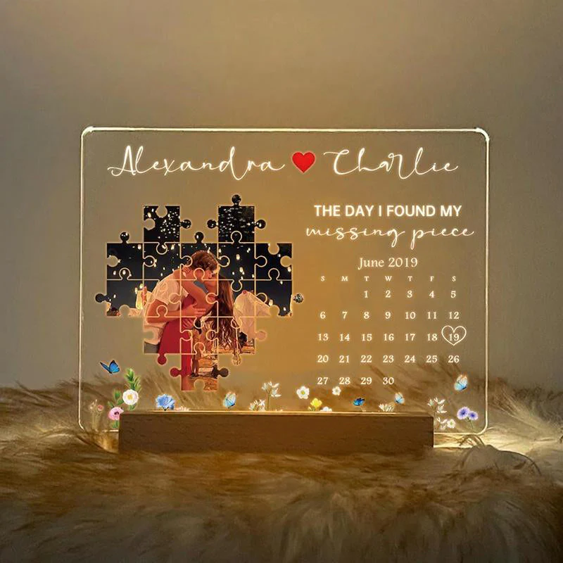 The Day I Found My Missing Piece Lightbox Personalized Gift - Image 2