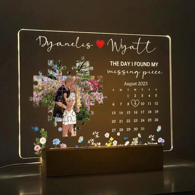 The Day I Found My Missing Piece Lightbox Personalized Gift - Image 3