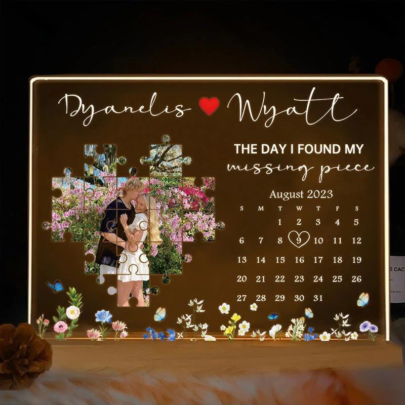 The Day I Found My Missing Piece Lightbox Personalized Gift - Image 4