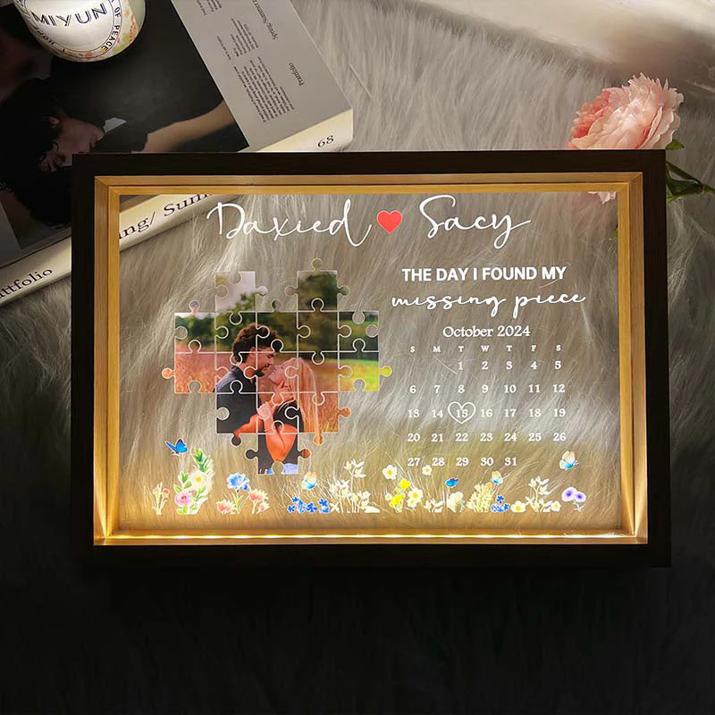 The Day I Found My Missing Piece Lightbox Personalized Gift - Image 5