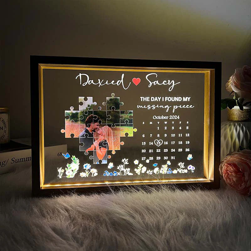 The Day I Found My Missing Piece Lightbox Personalized Gift - Image 6