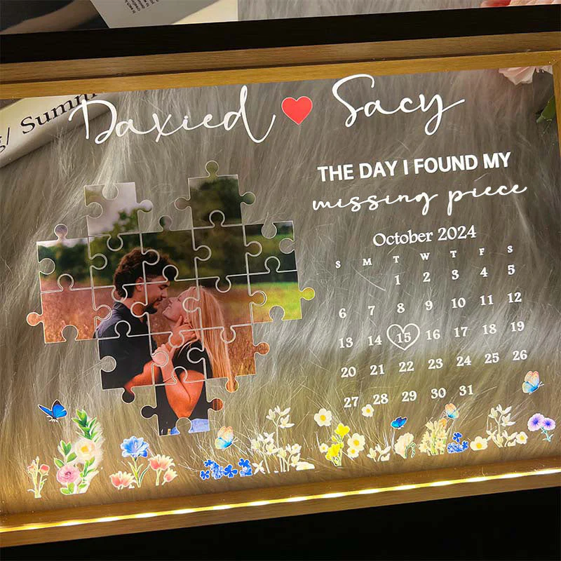 The Day I Found My Missing Piece Lightbox Personalized Gift - Image 7