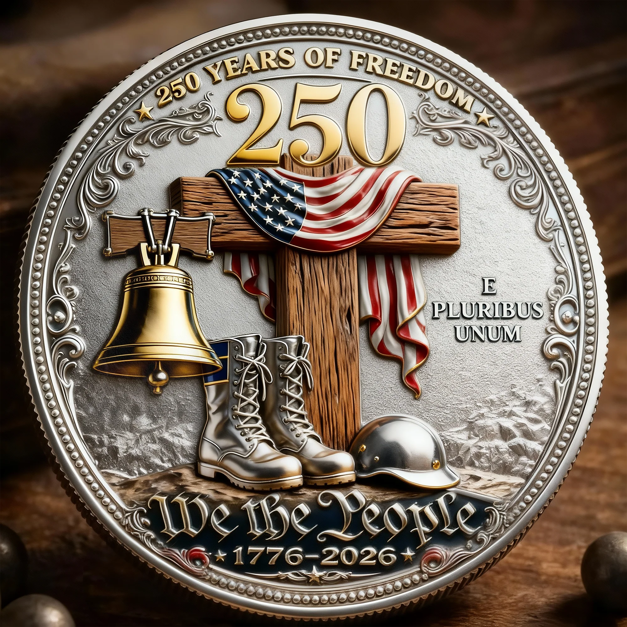 U.S. Veteran – In God We Trust | 250 Years of Freedom Commemorative Coin - Image 2