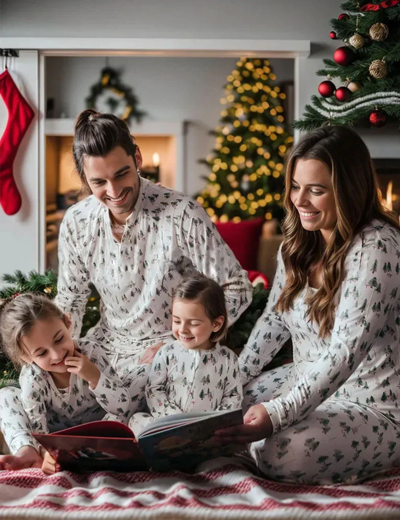 White Little Christmas Tree Matching Family Christmas Pajamas | Adults, Kids & Dog Pajamas - Image 3